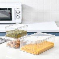 Living and Home 3psc Transparent 11.9L Food Storage Containers Kitchen Vegetable Fruit Fridge Organiser Box in Clear