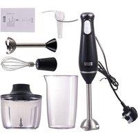 Living and Home 800W 4-in-1 Hand Blender Set Food Processor Mixer in Black