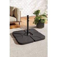 Living and Home Black HDPE Square Cantilever Parasol Base Weight - 4pc 48mm Portable Garden Umbrella Base,60/80KG Fillable for Parasols