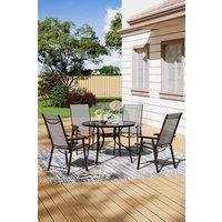 Living and Home 4-Seater Outdoor Garden Dining Table and Chairs Set in Black