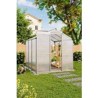 Living and Home Aluminium Hobby Greenhouse with Window Opening in Clear