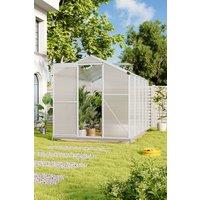 Living and Home Aluminium Hobby Greenhouse with Base and Window Opening in Clear
