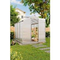 Living and Home Aluminium Hobby Greenhouse with Base and Window Opening in Clear