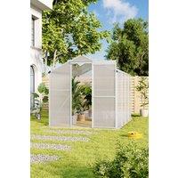Living and Home Aluminium Hobby Greenhouse with Window Opening in Clear