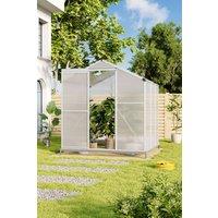 Living and Home Aluminium Hobby Greenhouse with Base and Window Opening in Clear