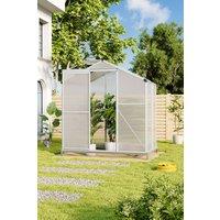 Living and Home Aluminium Hobby Greenhouse with Base and Window Opening in Clear