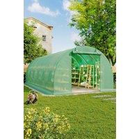 Living and Home Green Outdoor Walk-in Tunnel Greenhouse with Steel Frame