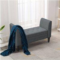 Living and Home Linen Storage Bed End Bench Ottoman Chaise Pouffe Stool in Grey