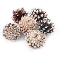 Living and Home 30Pcs Real Pine Cone Christmas Tree Hanging Ornament in Brown
