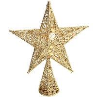 Living and Home Wrought Iron Christmas Tree Topper Star Ornament Home Decor in Gold