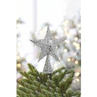 Living and Home Wrought Iron Christmas Tree Topper Star Ornament Home Decor in Silver