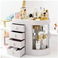 Living and Home Acrylic Desktop Makeup Cosmetic Organizer with 4 Drawers in White