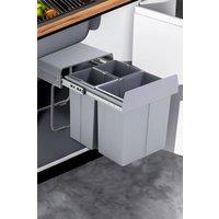 Living and Home 40L Cabinet Pull-out Kitchen Waste Bin Recyclling Dustbin Compartment Trash Can in Grey