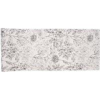 Living and Home Black & White Peony Wallpaper with Artistic Line Drawing of Blooming Flowers & Foliage