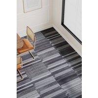 Living and Home 36Pcs Multi-Width Strip Wood-Effect Self-Adhesive PVC Flooring with UV Coating, 5m Cover in Dark Grey