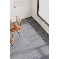 Living and Home 36Pcs Multi-Width Strip Wood-Effect Self-Adhesive PVC Flooring with UV Coating, 5m Cover in Light Grey