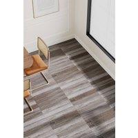 Living and Home 36Pcs Multi-Width Strip Wood-Effect Self-Adhesive PVC Flooring with UV Coating, 5m Cover in Taupe