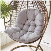 Living and Home 80x108cm Light Grey Rattan Swing Chair Cushion Seat Pad for Hanging Baskets