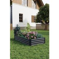 Living and Home Large Metal Raised Garden Bed Multiple sizes Black/Grey Planter Box for Outdoor, Patio, Greenhouse | Size: Medium