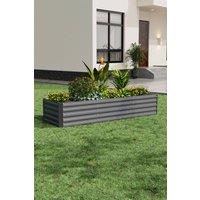 Living and Home 2.4x0.8M Large Metal Raised Garden Bed Planter Box in Black