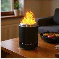 Living and Home Portable Smokeless Tabletop Fire Pit Stainless Steel Indoor Outdoor Wood Burning Firepit Or Pellet Fueled Bonfire in Black
