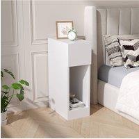 Living and Home White Bedside Table with a Drawer