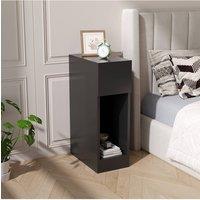 Living and Home Black Bedside Table with a Drawer