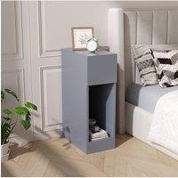 Living and Home Grey Bedside Table with a Drawer