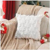 Living and Home Cozy Soft Plush Throw Pillow Cushion Cover in White