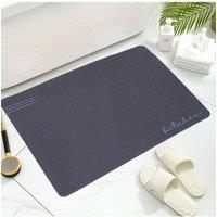 Living and Home Soft Absorbent Diatomaceous Earth Kitchen Mat Rug in Navy | Size: 60 x 80cm