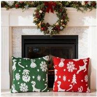 Living and Home 2Pcs Christmas Theme Decorative Throw Pillows | Size: 45cm x 45cm