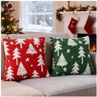 Living and Home 2Pcs Christmas Theme Decorative Throw Pillows | Size: 45cm x 45cm