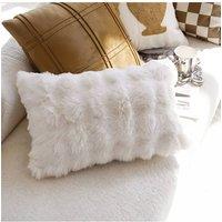 Living and Home Plush Textured Decorative Throw Pillow Case in White