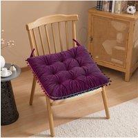 Living and Home Quilted Pom-Pom Trimmed Chair Cushion in Magenta