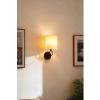 Living and Home Metal Wall Light with Fabric Lampshade in Black