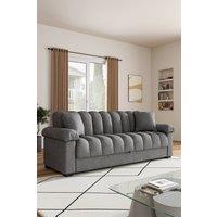 Living and Home Grey Flannelette Striped Convertible Sleeper Sofa Bed Recliner with Two Pillows