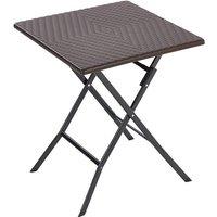 Living and Home Square Rattan Folding Outdoor Bistro Table Garden Dining Table in Brown