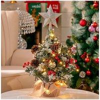 Living and Home Mini Pre Lit Tabletop Artificial Christmas Tree in Green