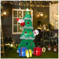 Living and Home Inflatable Christmas Tree Snowman Air Blown with LED Light Garden Decor in Green