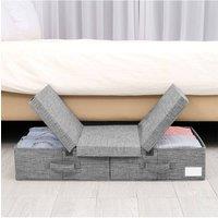 Living and Home Under Bed Fabric Clothes Organizer with Lid in Grey