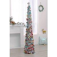 Living and Home 150cm Tinsel Multi Colour Christmas Tree
