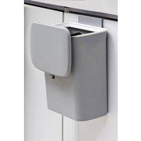 Living and Home 9L Hanging Waste Bin Dustbin Wall-Mounted Trash Can with Lid and Pressure Ring Kitchen Bathroom in Grey