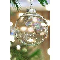 Living and Home 5 Pcs 10cm Rainbow Glass Ornament Balls for Christmas Tree Decor in Clear