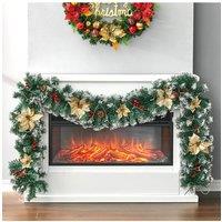 Living and Home 270cm Spruce Artificial Greenery Christmas Garland with 50 LED Warm White Lights