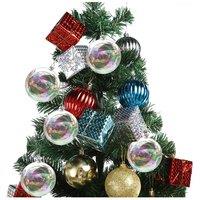 Living and Home 5 Pack Rainbow Glass Ornament Balls for Christmas Tree Decor in Clear
