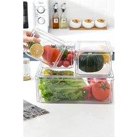 Living and Home 4Pcs Set 10.5L Fridge Food Fruit Vegetable Storage Containers with Lids in Clear