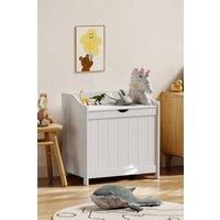 Living and Home White Wooden Lifting Top Toy Storage Box Large Capacity Storage Chest