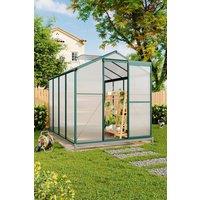 Living and Home Polycarbonate Garden Greenhouse, 6 x 8 ft Large Aluminum Frame Walk-in Green House in Clear