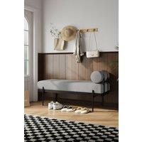 Living and Home Upholstered Bench with a Removable Pillow in Light Grey