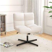 Living and Home White Upholstered Armless Leisure Chair